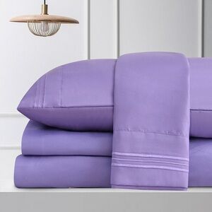 Cool Bamboo Collection King Bed Sheet Set | LAVENDER
